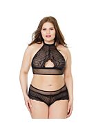 Neckholder-Top und Culot-Set - schwarz