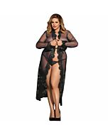 Subblime Queen plus floraler Bademantel mit langen Ärmeln