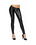 Valera Wetlook Reißverschluss Leggings schwarz