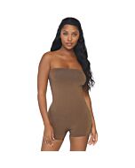 Opaker Bodysuit aus Mikrofaser - Karamell