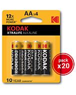 Kodak xtralife alkalisch aa - 20 Packungen de 4uds