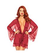 Leg Avenue schiere Robe mit ausgestellten Ärmeln Burgunder XL