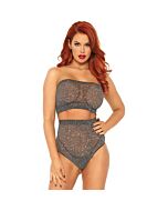 Leg Avenue 2 Stück Set Lurex Spandex Top und Slip eine Größe