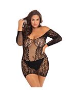 Zurückhaltendes Langarm-Minikleid - schwarz