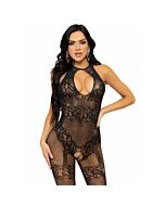 Bodystocking Rot Nahtlos - Schwarz