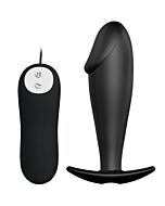 Vibrant Black Penis Plug - Vibratorischer schwarzer Penisdildo