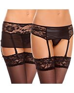 Set Witwen-Lotus-Strumpfgürtel schwarz
