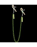 Lila Nippelklammern mit Kette