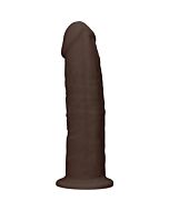 Silikondildo ohne Kugeln - 15,3cm - braun