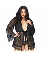 Leg Avenue Robe Gürtel und Tanga schwarz 1x-2x