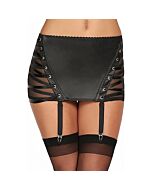 Caracas Satin Schnürsenkel Wetlook Strumpfgürtel schwarz