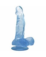 Realistischer Dildosauger und Hoden weichblau