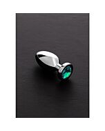 Jeweled Butt Plug Aqua Blue Light - klein