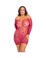 Offene Saison schulterfreies Spitzenkleid - pink