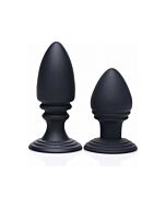 Duplex Silikon Anal Plug Set - schwarz