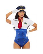 In Kontrolle sexy Pilotenkostüm - blau