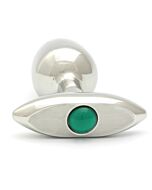 Rosebuds gepresstem Stahl analplug Glas 65 x 30 mm grün