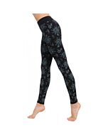 Schwarze Leggings mit Blumendruck