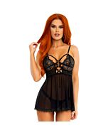 Spitzen Tanga Babydoll - schwarz