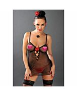 Avanua sinnlich schwarz transparent Mikrotüll Babydoll