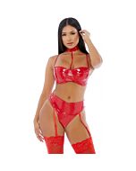 Vinyl Red Neck Dessous Set