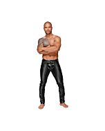 Wetlook-Hose mit PVC-Falten - schwarz