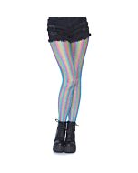 Lurex Regenbogen Netzstrumpfhose - blau