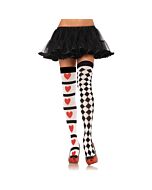 Leg Avenue Socken mit Harlekin-Druck und Herzen