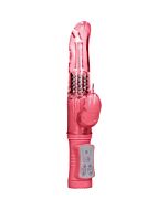 Rotierender Delfinvibrator mit Perlen - pink