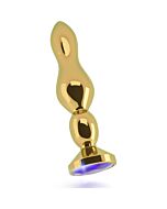 Rich-Gold mit lila Saphir 12cm anal Stopper