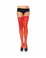 Leg Avenue Kleber roten Strümpfe mit breiten Spitze