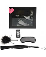 Secretplay erstes Kit BDSM Feder + Monodose + Peitsche + Augenbinde