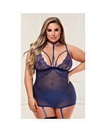 Baci Minikleid mit Tanga - Marineblau
