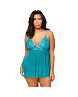 Leg Avenue Mesh Babydoll & String blau