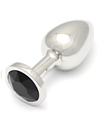 Anal rosebuds Swarovski Kristall Stahl 61 x 35mm jet black