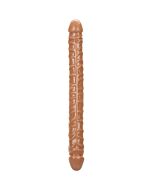 Doppeldildo Queen Größe 17" Braun: Doppelte Penetration - 43,25 cm