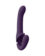 SATU - PULSE-WAVE & VIBRATING STRAPLESS STRAPON - LILA