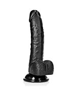 RealRock - Gebogener realistischer Penis mit Hoden und Saugnapf - 7''/18 cm