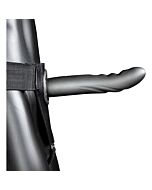 Ouch-Gebogener Texturierter Strap-On 8''/20 cm Metallic