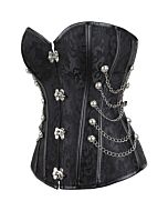 Corsage Schwarz Glänzend - Größe 3XL