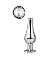 Glänzender Anal-Juwelen-Tipp - Analer Aluminiumplug mit Edelstein