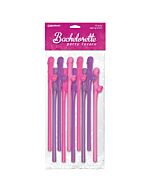 Bachelorette Penis Strohhalme pink-lila 10 Stück