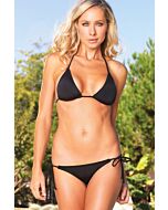 Leg Avenue Triangel-Bikini mit schwarz geraffte Brasilea