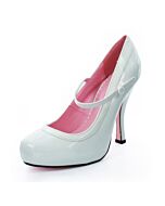 Leg Avenue Maryjane weißem Lackleder Schuh