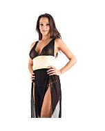 Caramel nuit - camisn mit passendem Tanga + Blütenblätter eingestellt