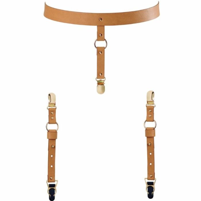 Bijoux Indiscrets Labyrinth Hosenträger & Strumpfbänder braun