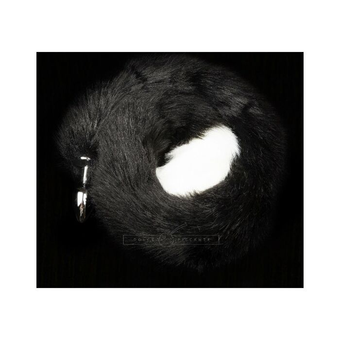 Silberner Stecker mit schwarzem Schwanz