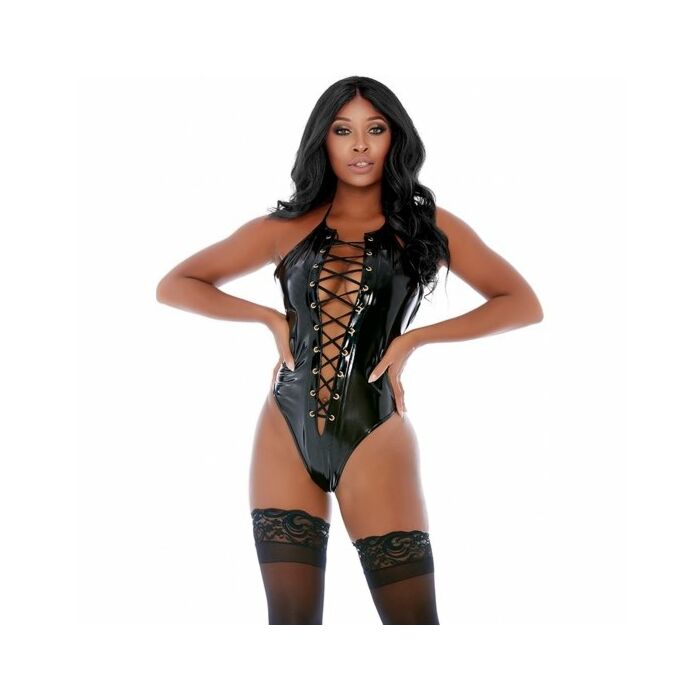 Schnürmieder aus Teddyleder - schwarz