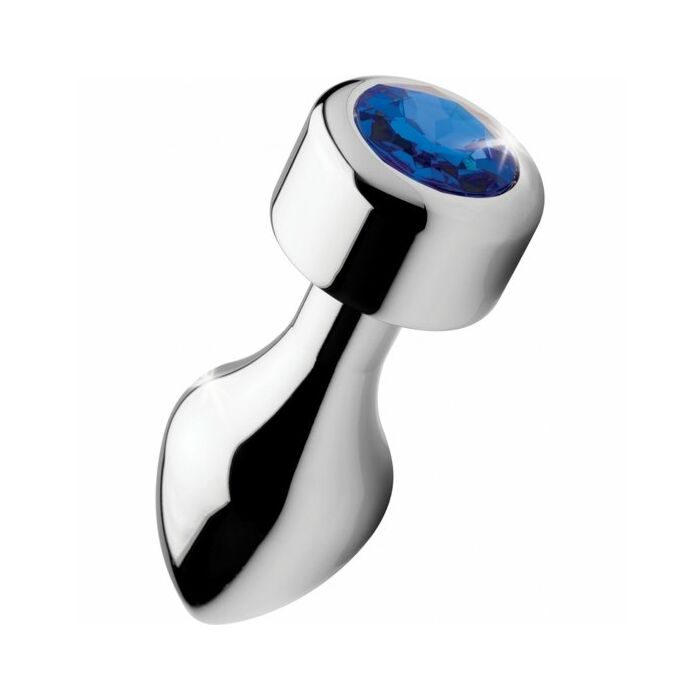 Aluminiumstecker mit blauem Edelstein - lang