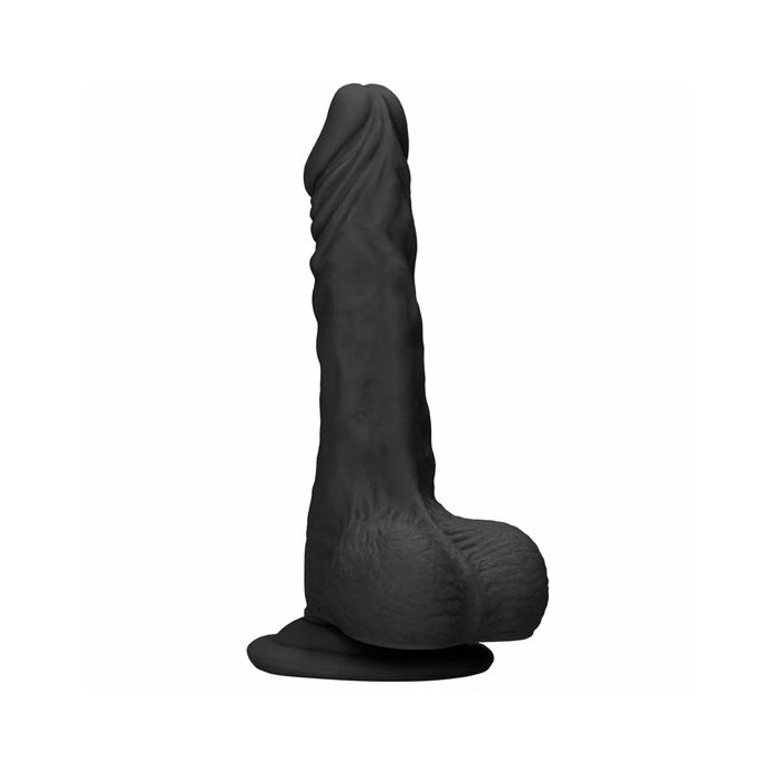 Realistischer Dildo mit Kugeln - 25 cm - schwarz